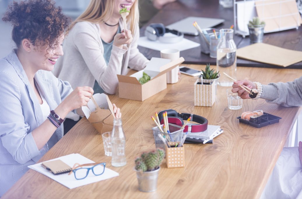 Desk with office supplies